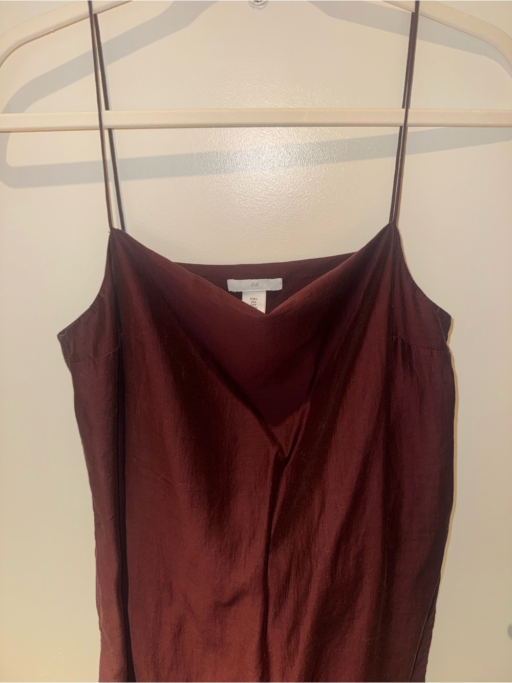H&M Satin Slip Maxi Dress in Dark Brown - Picture 2 of 4